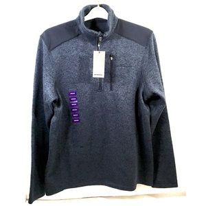 Eddie Bauer 1/3 Zip Blue LS Knit Sweater MED